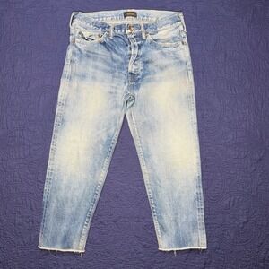 Chimala Japanese Selvedge Denim Jeans Light Wash Straight Leg Size 27 Distressed